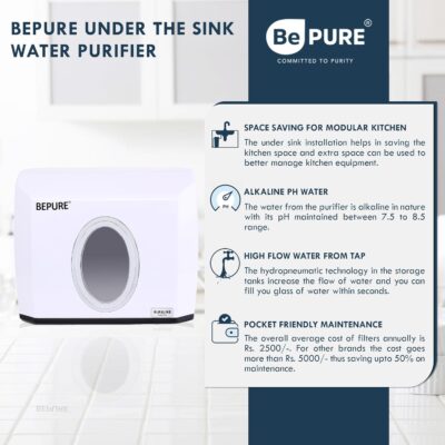 Bepure UTS ISI Mark Under Sink Water Purifier 12L with RO+UV+UF+TDS+Copper Alkaline Water Purification |Under Counter Water Purifier| Works Upto 3000 ppm TDS - Image 2