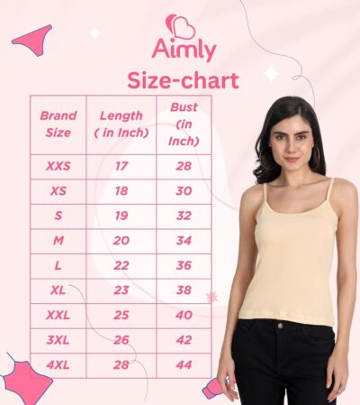 Aimly Women's Cotton Regular Fit Camisole Slip Spaghetti Combo Pack of 3 - Image 8