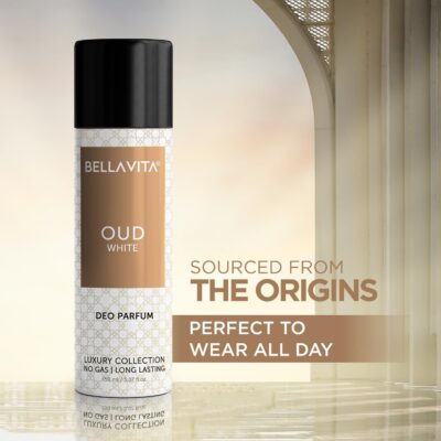 Bella Vita Luxury Oud White No Gas Body Spray Deodorant Parfum For Men With Orange, Fressia & Tobacco | Woody Long Lasting Body Perfume Deo 150 Ml - Image 5