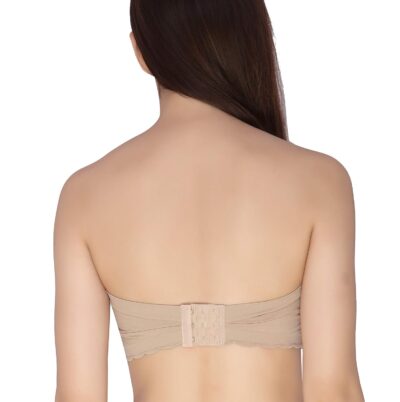 GLAMORAS Women’s Nylon Spandex Solid Tube Bra Padded Wire Free Stretchable Seamless Strapless Breathable Pull On Bandeau Bralette Bras | Free Size - Image 2