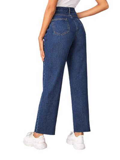 KOTTY Women's High Rise Cotton Lycra Relaxed Fit Ankle Length Jeans - Image 3
