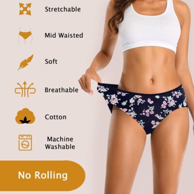 Pepperika Cotton Plus Size Underwear Full Coverage Regular Innerwear Panty Set for Women and Teenage Girls Hipster Brief for Daily Use Combo Pack (Assorted Prints and Colours) Multicolour - Image 6
