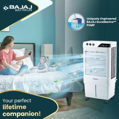 Bajaj DMH90 Neo 90L Desert Air Cooler for Home|For Larger Room|BIG ICE Chamber|Anti-Bacterial Honeycomb Pads|High-Speed |Invertor ready|90Ft Air Throw|3-Yr Product 2-Yr Pump 1-Yr Motor Warranty【White】 - Image 5