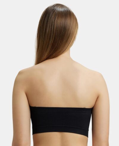 Jockey 1545 Women's Wirefree Padded Micro Touch Nylon Elastane Stretch Full Coverage Bandeau Bra with Removeable Pads and Detachable Transparent Straps - Image 3