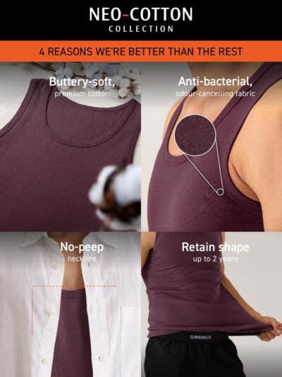 DAMENSCH Regular Fit Cotton Vest for Men | 100% Cotton Fabric, Anti-Bacterial Finish - Image 2