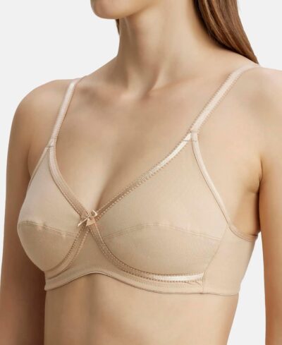 Jockey 1242 Women's Wirefree Non Padded Super Combed Cotton Elastane Stretch Medium Coverage Cross Over Everyday Bra with Adjustable Straps - Image 7