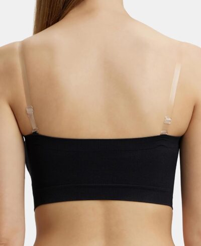 Jockey 1545 Women's Wirefree Padded Micro Touch Nylon Elastane Stretch Full Coverage Bandeau Bra with Removeable Pads and Detachable Transparent Straps - Image 8