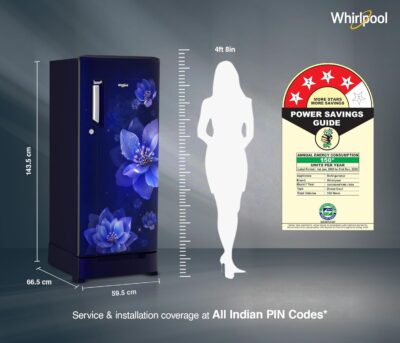 Whirlpool 192 L 4 Star Icemagic Powercool Direct-Cool Single Door Refrigerator with Base Drawer (215 IMPC ROY 4S SAPPHIRE MULIA-Z) - Image 3