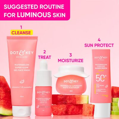 DOT & KEY Watermelon Super Glow Gel Face Wash With Vitamin C&Cucumber|Face Wash For Glowing Skin|Oil Free Face Wash|Removes Excess Oil&Dirt|For Combination & Oily Skin|For Women & Men|100Ml - Image 6