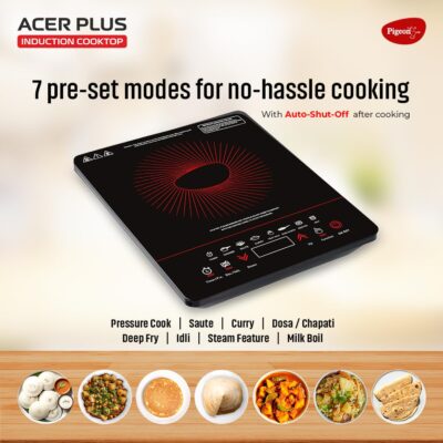 Pigeon By Stovekraft 14429 Acer Plus 1800 Watt Induction Cooktop with Feather Touch Control, Induction Stove comes with 8 Preset Menus and Auto-Shut Off features (Black) - Image 2