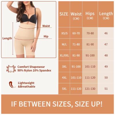 NIRDAMBHAY Tummy Tucker Women's High Waist Anti Rolling Strips Shapewear Comfortable Slimming Panties Underwear Body Compression Shorts (Size : 32 to 40 Inch) - Image 4