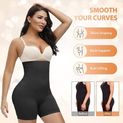 HSR Women's Tummy Tucker High Waist Shapewear with Anti Rolling Strip Panties (Free-Size) (Waist Size Fits : 32 to 38 Inch) - Image 4