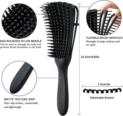 INSIME Detangler hair brush for curly hair comb for Women Men & Kids | Comb for curly wavy hair Pain Free hair detangling brush | Curl brush for hair styling Dry & Wet hair brush | - Image 2