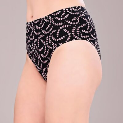 SOIE Women's High Waist Full Coverage Printed Stretch Cotton Hipster Panty (Pack of 3) - Image 5