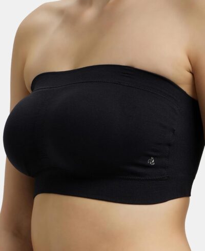 Jockey 1545 Women's Wirefree Padded Micro Touch Nylon Elastane Stretch Full Coverage Bandeau Bra with Removeable Pads and Detachable Transparent Straps - Image 7