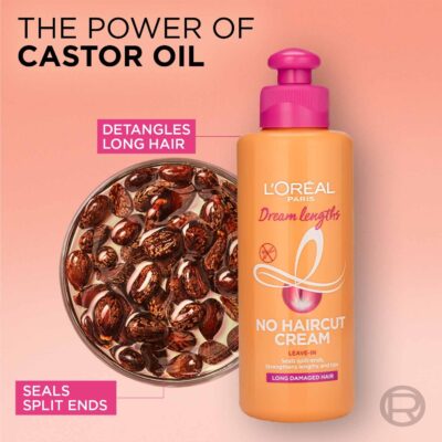 L'Oreal Paris Leave-In Conditioner, Repairs, Protects & Smooths, For Long and Lifeless Hair, Dream Lengths No Haircut Cream, 200ml - Image 3