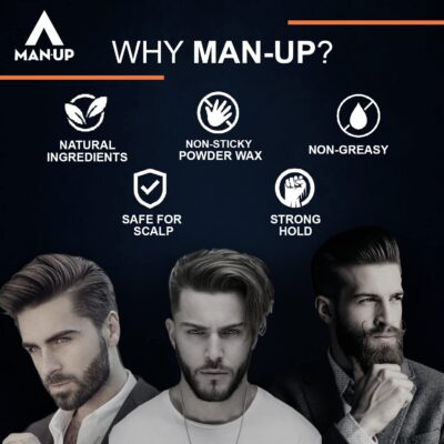Man-Up Hair Volumizing Powder Wax For Men 10gm | Strong Hold With Matte Finish Hair Styling | All Natural & Zero Toxin Hair Styling Powder | Vegan & Cruelty Free - Image 4