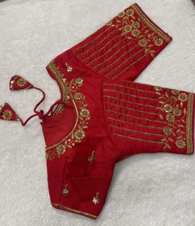 Vihu Fashion Women's Readymade Bridal Embroidery Blouse Multi Coding maggam Work moti Work Indian Ethnic Designer Stitched Readymade Saree Half Sleeve Blouse for Women for Saree Lehenga Choli - Image 2