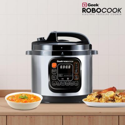 Geek Robocook Zeta 11-in-1 Automatic Electric Pressure Cooker 6 L | 1 Year Warranty | 13 Indian Preset Menu, Instant Electric Cooker Pot, Multipurpose Electric Rice Cooker (Stainless Steel, 6 Litre) - Image 3