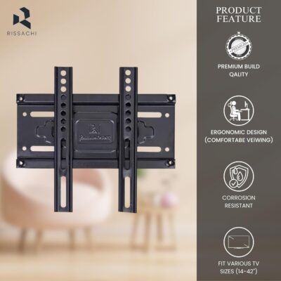 RISSACHI® TV Stand Wall Mount for 14-42 Inch LED TVs | Heavy Duty Wall TV Stand | Adjustable LED Stand | Space-Saving Wall Mount TV Stand | Universal TV Wall Mount for Home & Office - Image 2