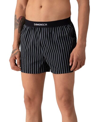DAMENSCH Men's Regular Fit Cotton Breeeze Ultra Light Inner Boxers | 100% Cotton Men Innerwear, Boxer Shorts, Innerwear Men, Men Underwear, Man Shorts-Las Grey,Nether Black-L - Image 2