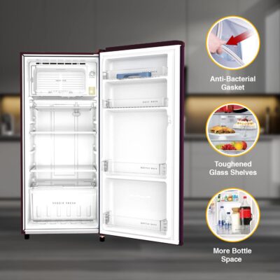 Whirlpool 184 L 2 Star Direct-Cool Single Door Refrigerator (205 WDE PRM 2S WINE BLOOM-Z) - Image 4