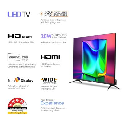 VW 80 cm (32 inches) Frameless Series HD Ready LED TV VW32A (Black) - Image 2