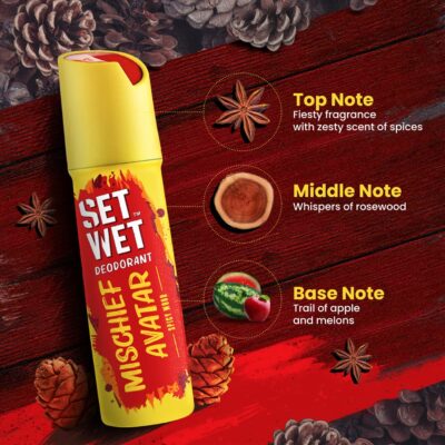 SET WET Deodorant Spray Perfume Cool, Charm & Mischief Avatar for men, 150ml (Pack of 3) - Image 3