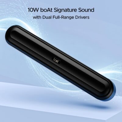 boAt Aavante Bar 490 10W Signature Sound, Dual Full-Range Drivers,7 HRS Battery, Built-in Mic,2.0 CH, TWS Feature,Multi Connect, Bluetooth Sound Bar, Soundbar Speaker (Classic Black) - Image 3