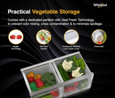 Whirlpool 431 L 2 Star IntelliFresh Convertible Inverter Frost Free Double Door Refrigerator (IF INV CNV 480 ALPHA STEEL-Z, 2S) - Image 9