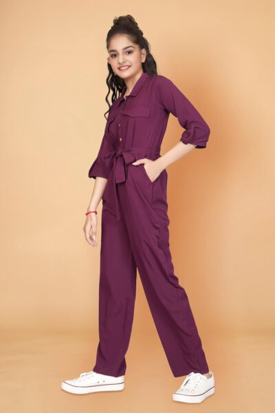 Fashion Dream Girls Cotton Blend Jumpsuit Set|Jumpsuit for Girls|Solid Pattern Jumpsuit|Jumpsuit for Kids|Playsuits for Girls|Jumpsuit Girls - Image 5
