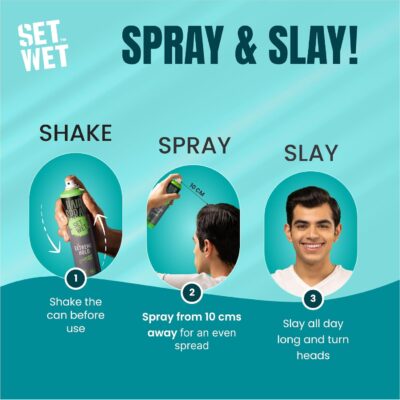 Set Wet Hair Spray 200ml| For Men & Women| Extreme, Long-lasting Hold| With Soy, Rice & Oat Protein| UV Protect| SLS & Paraben Free| Quick Styling| Non-Sticky| Natural Shine - Image 6