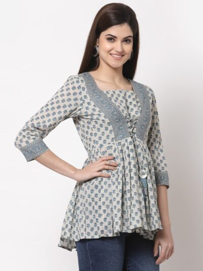 KBZ Womens Cotton Printed Regular Top - Image 3