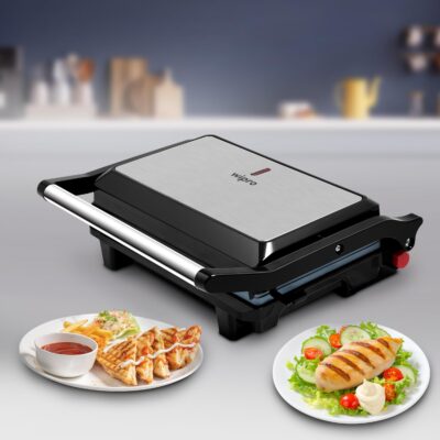 Wipro Elato BS202 1000 Watt Ceramic Grill Sandwich Maker, Scratch Resistant, 180° Open Sandwich Griller, Auto Cutoff, Non Toxic BPA, PTFE & PFOA Free, 2 Year Warranty, Regular Bread Size for 2 Slices - Image 8