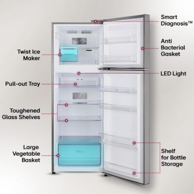 LG 322 L 3 Star Frost-Free Smart Inverter Double Door Refrigerator (GL-S342SDSX, Dazzle Steel, Convertible with Express Freeze) - Image 13