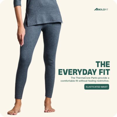 Boldfit Bottom Thermal Wear for Women Regular Fit Leggings Winter Wear for Women Natural Insulation Lower Body Warmer for Women Cotton-Viscose Thermals - Image 3