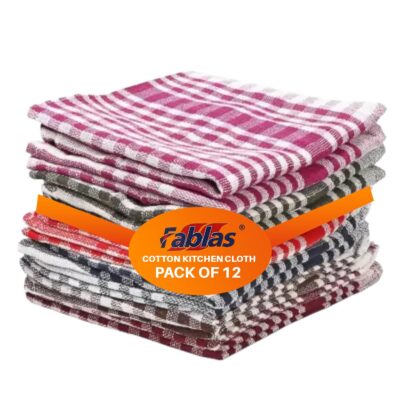 Fablas Kitchen Duster - Pack of 12 (22x22 Inch) | Ultra-Absorbent & Lint-Free | Perfect for Cleaning Surfaces, Counters, and Appliances | Soft, Durable, and Reusable Cloth | Ideal for Dry and Wet Use - Image 2