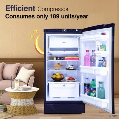 Godrej 180 L 2 Star Advanced Capillary Technology, With Jumbo Vegetable Tray Direct Cool Single Door Refrigerator(RD EDGE 205B WRF PP BL, Pep Blue) - Image 3