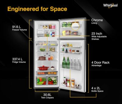 Whirlpool 431 L 2 Star IntelliFresh Convertible Inverter Frost Free Double Door Refrigerator (IF INV CNV 480 ALPHA STEEL-Z, 2S) - Image 6