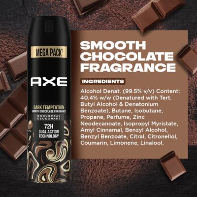 AXE Dark Temptation Men's Deodorant 215 Ml Long Lasting Deodorant Spray For Men With An Irresistible Scent - Image 4