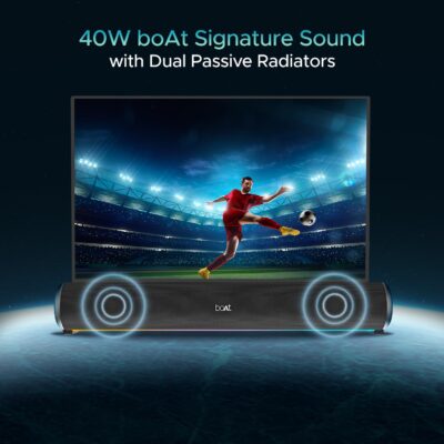 boAt Aavante Bar 950 Bluetooth Soundbar w/ 40W Signature Sound, RGB LEDs, Dual Passive Radiators, Up to 7 hrs Playback, TWS Function, Inbuilt Mic,BT v5.3,TF Card,AUX Port(Premium Black) - Image 2