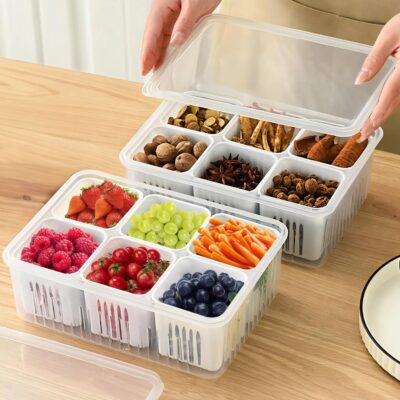 Chillyfit 2 PACK fridge storage boxes, fridge organiser box storage containers for vegetable airtight refrigerator container organizer, kitchen accessories items for food products - Image 6