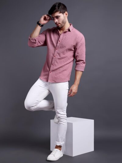 TAGAS Men's Hexa Pattern Button Up Full Sleeve Shirt|| Shirt for Mens ||Regular Shirt for Mens ||(MS-Hexa) - Image 7