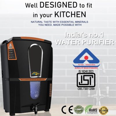 AQUA LIBRA WITH DEVICE Ro+Uv+U Black Color Water Purifier With Zinc Plus Copper Alkaline10 Litre Storage Capacity For Home And Office (Made In India) - Image 4