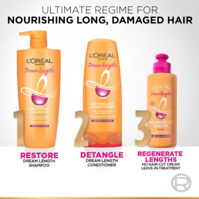 L'Oreal Paris Leave-In Conditioner, Repairs, Protects & Smooths, For Long and Lifeless Hair, Dream Lengths No Haircut Cream, 200ml - Image 8