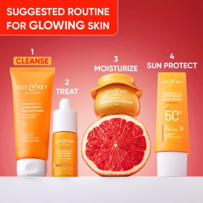 DOT & KEY Vitamin C + E Super Bright Gel Face Wash For Glowing And Brightening Skin | All Skin Types|With Triple Vitamin C| Face Wash For Women & Men|100 Ml - Image 6