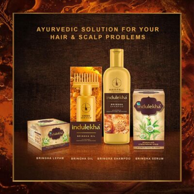 Indulekha Bringha Ayurvedic Hair Oil 100 ml|| Hair Fall Control and Hair Growth with Bringharaj & Coconut Oil - Comb Applicator Bottle for Men & Women - Image 7
