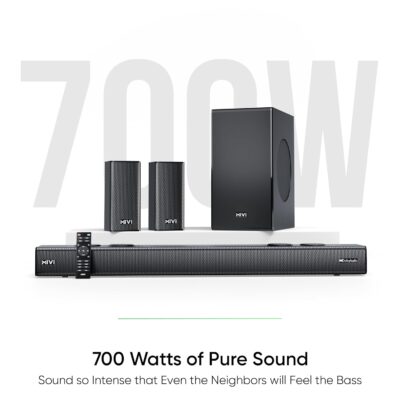 Mivi Fort Q700D Dolby Home Audio | 700W Sound bar, 5.1 Channel Home Theatre, 8-inch subwoofer, 2 Satellite Speakers, 4 Unique Input and 5 EQ Modes, LED Display, Remote Control - Image 4