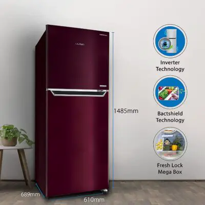 Havells-Lloyd 276 L 2 Star Inverter Frost Free Double Door Refrigerator (GLFF282AMWT1PB Metallic Wine), Free 1 Year Extended warranty - Image 2