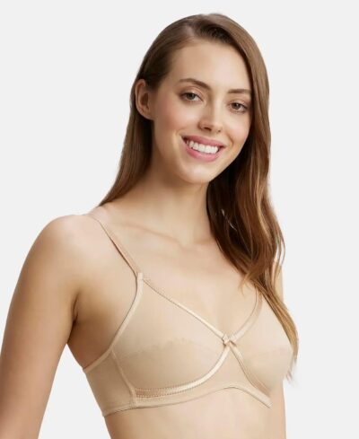 Jockey 1242 Women's Wirefree Non Padded Super Combed Cotton Elastane Stretch Medium Coverage Cross Over Everyday Bra with Adjustable Straps - Image 2